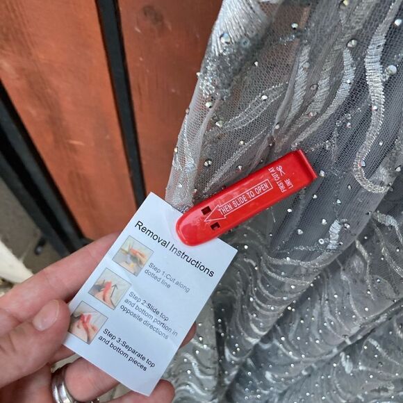 Mac Duggal Jewel Encrusted Long Sleeve Square Neck Gown 20285 NWT - Picture 5 of 9